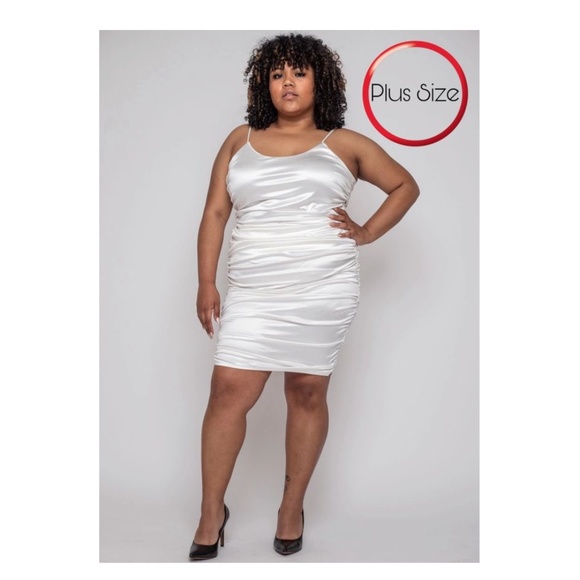 'Angel' Satin Ruched Midi Dress - Picture 1 of 2